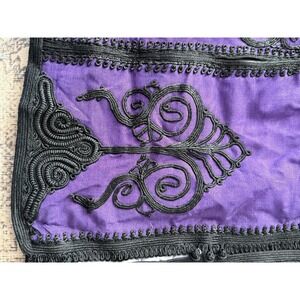 Vintage‎ Soutache Style Jacket. Purple with Black Rope Trim.Approx Sz L